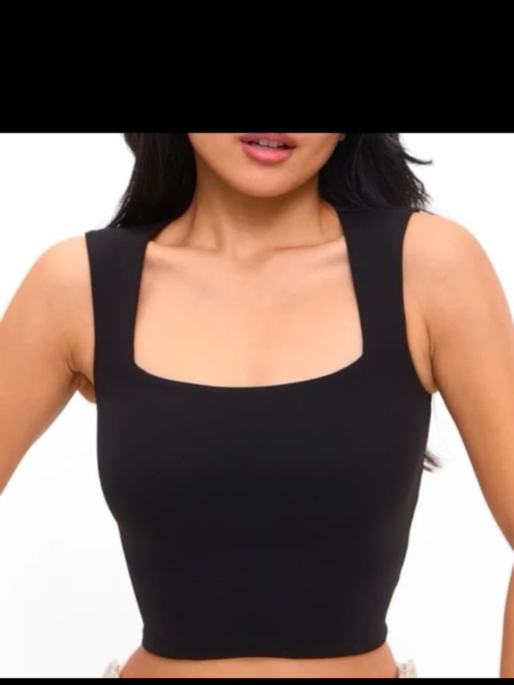 NWOT Buffbunny Collection Butter square neck Crop Top Black Medium